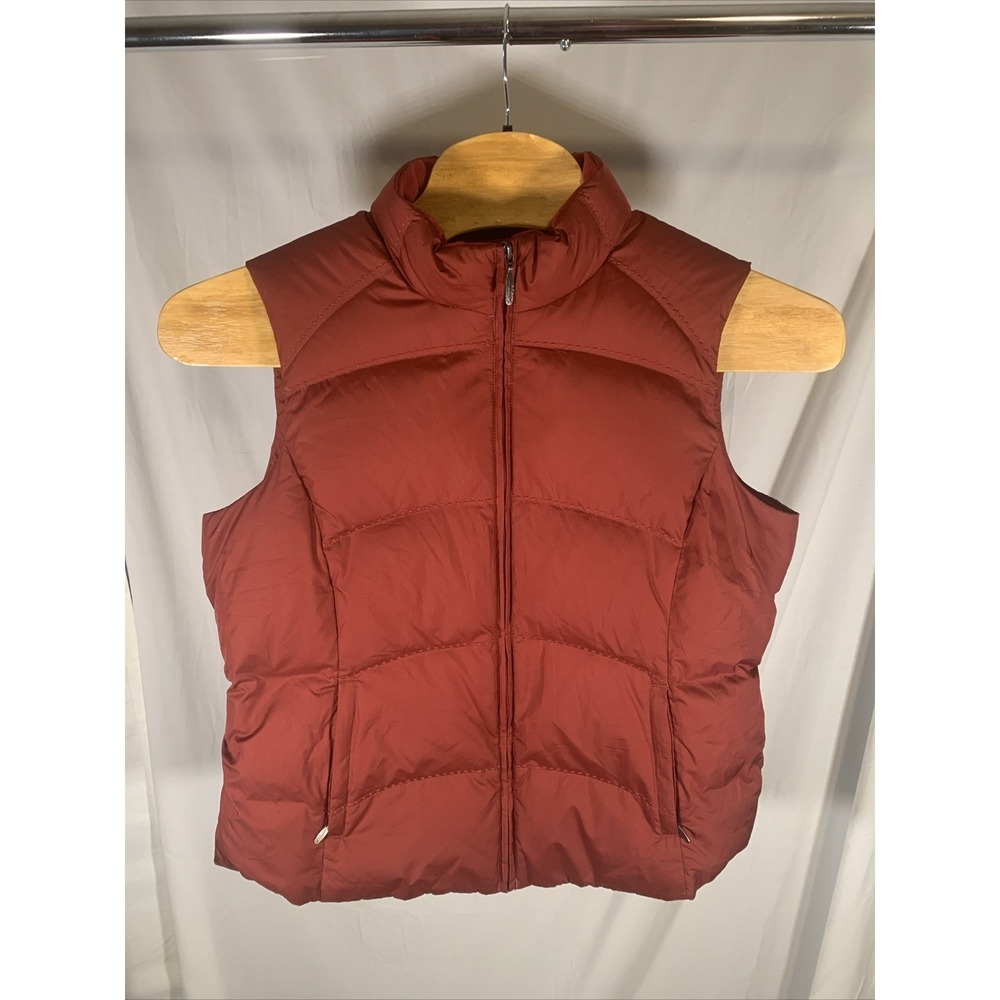 Ladies Size XL puffer vest in‎ Maroon by Eddie Bauer Premium Goose down